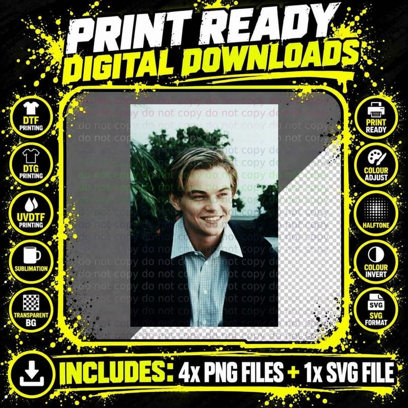 Leo Leonardo Dicaprio Classic T-Shirt Png SVG Digital Bundle