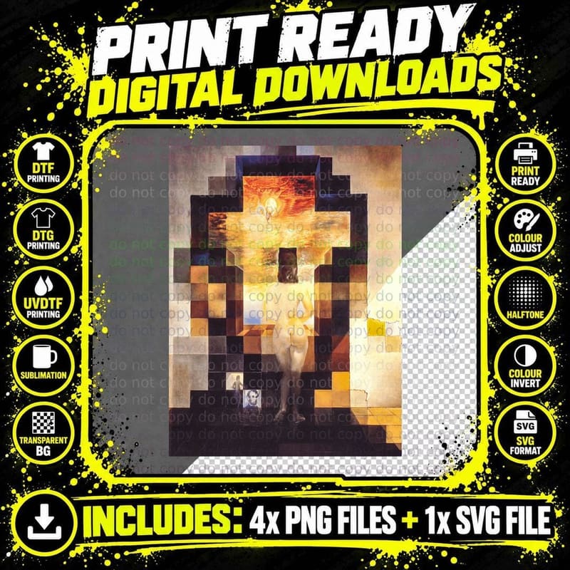 Lincoln in Dalivision by Salvador Dalí Classic T-Shirt Png SVG Digital Bundle