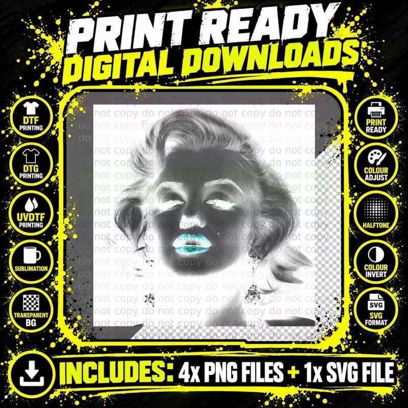 Marilyn Monroe Classic T-Shirt Png SVG Digital Bundle