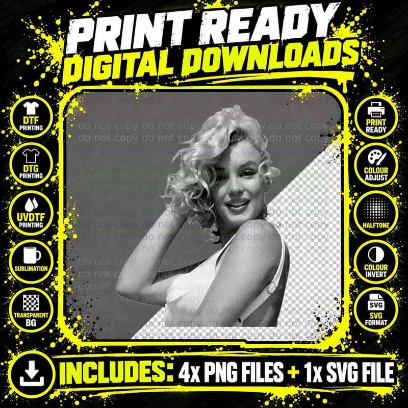 Marilyn Monroe Marilyn Beach Pose Classic T-Shirt Png SVG Digital Bundle