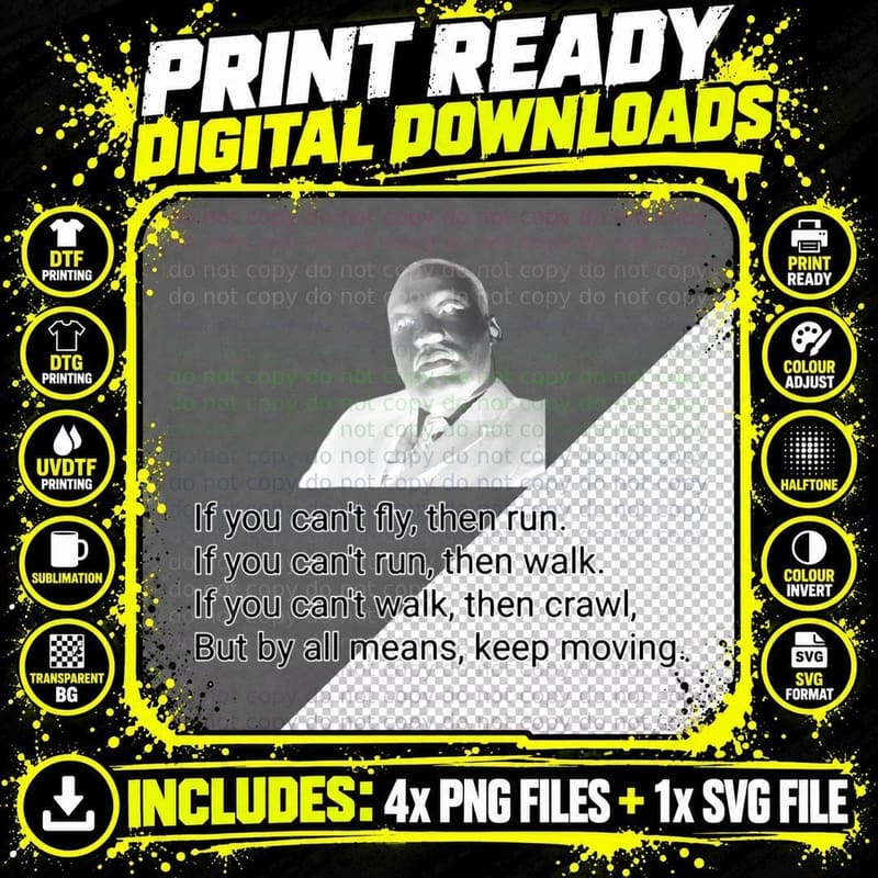 Martin Luther King Jr 1964 - I Have a Dream Classic Png SVG Digital Bundle