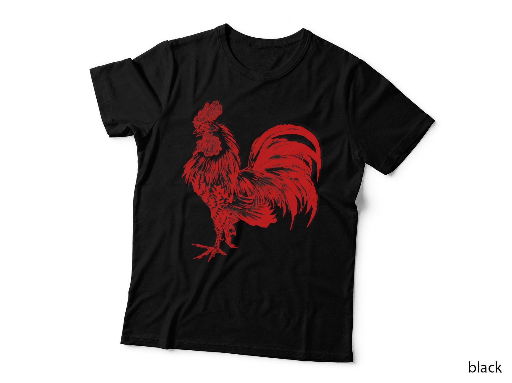Men's Red Rooster Shirt Cocky Vintage Rooster Tee