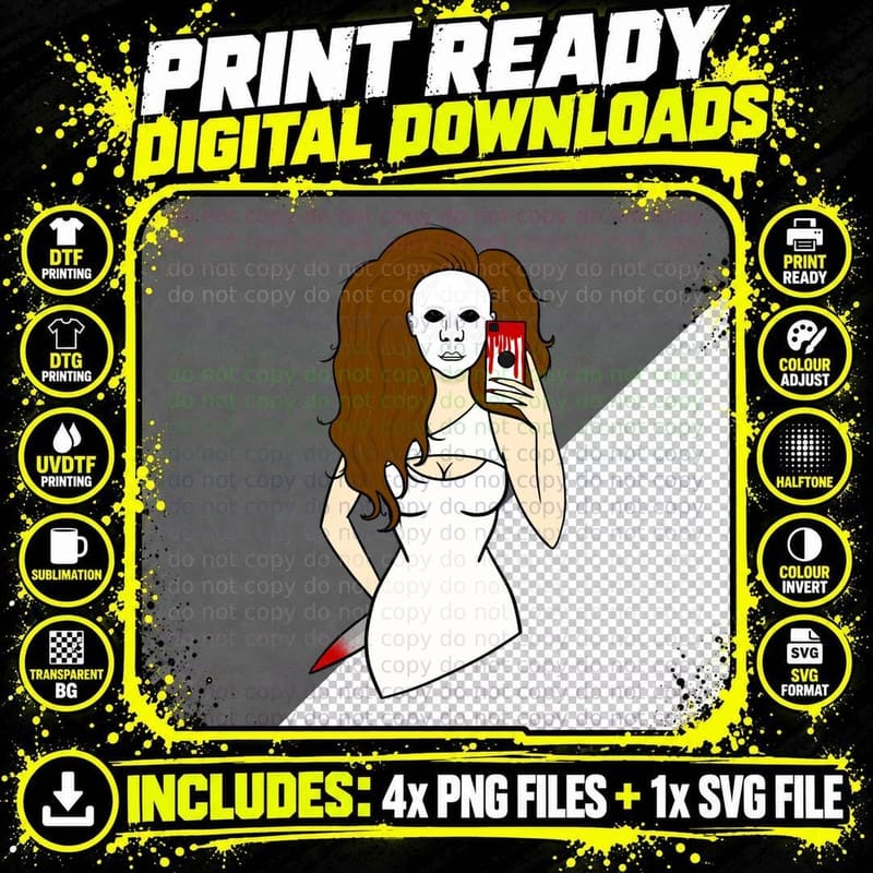 Michaela Myers - Serial Selfie Scream Queen Classic Png SVG Digital Bundle