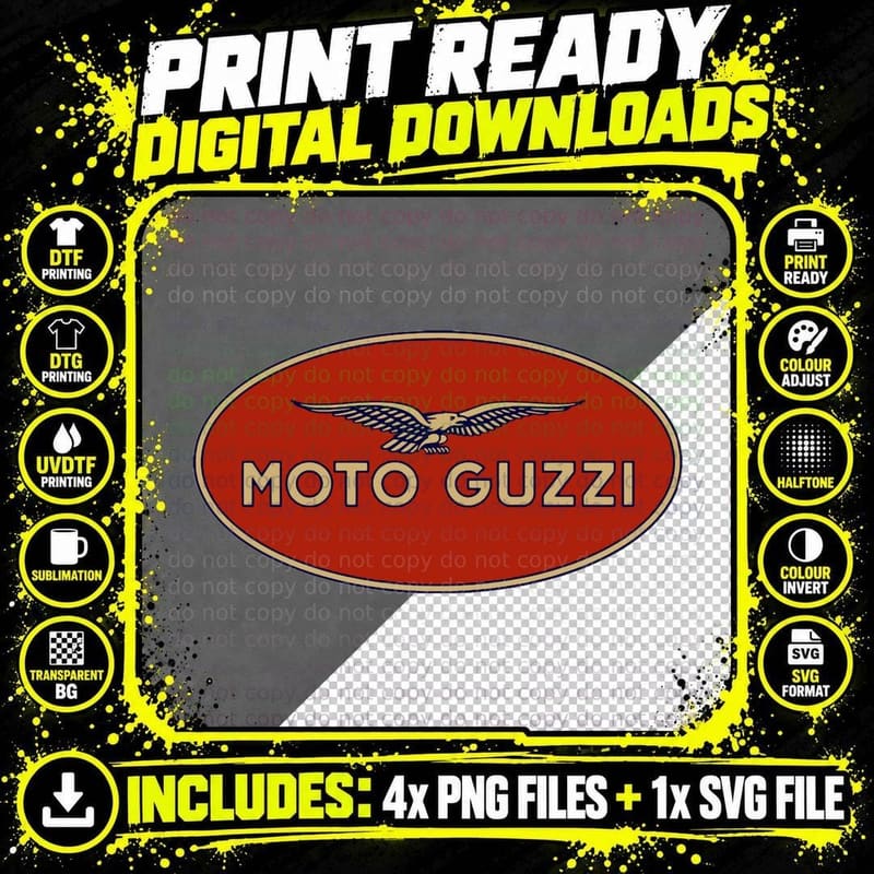 Moto Guzzi Motorcycles Classic T-Shirt Png SVG Digital Bundle