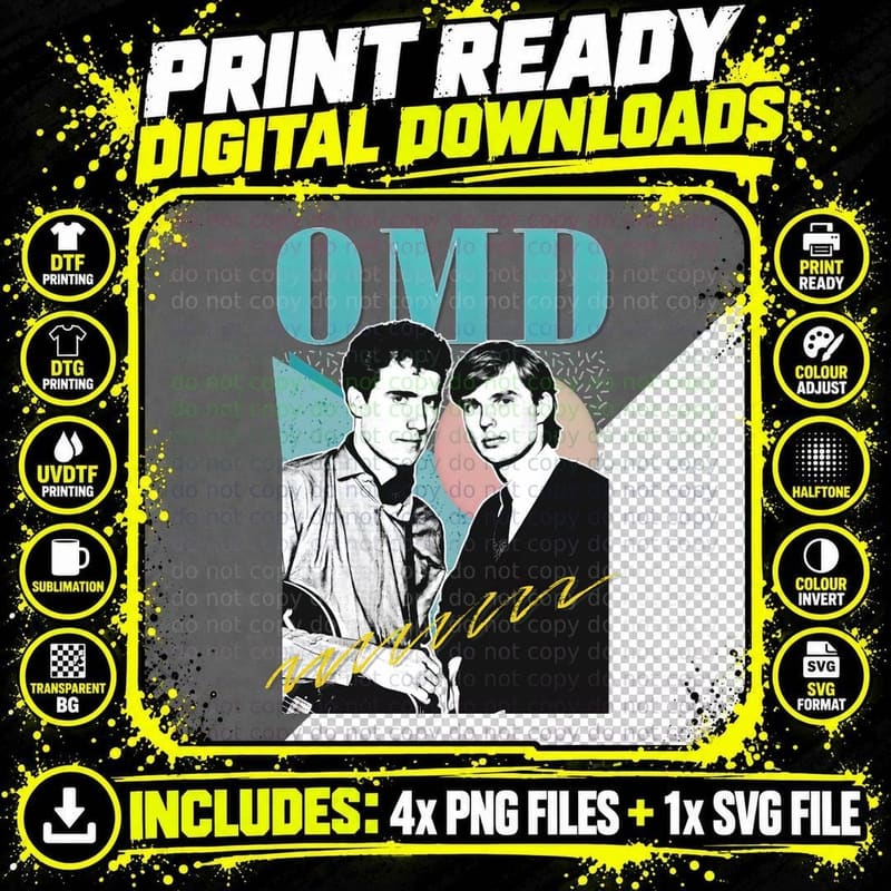 OMD Original Retro Tribute T-Shirt Png SVG Digital Bundle