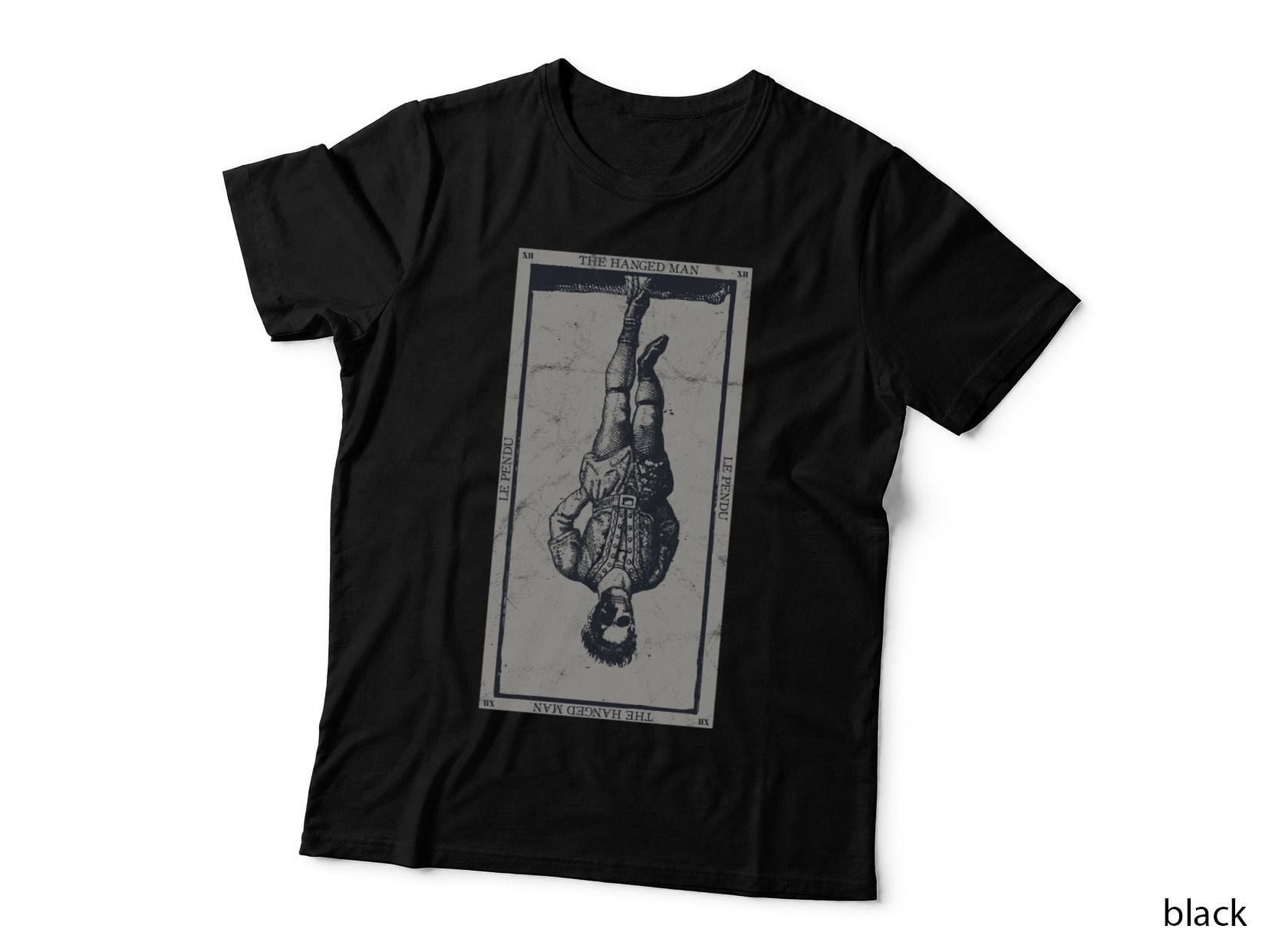Occult the Hanged Man Tarot Card Vintage Witchcraft Medieval Design T-Shirt