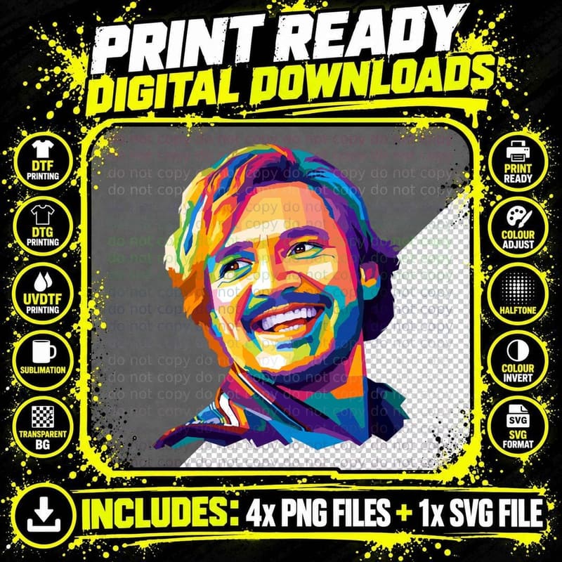 Pedro Pascal Wpap Pop Art Classic T-Shirt Png SVG Digital Bundle