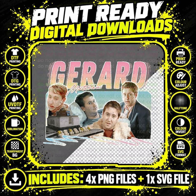 Peep Show Gerard Retro Fan Artwork T-Shirt Png SVG Digital Bundle