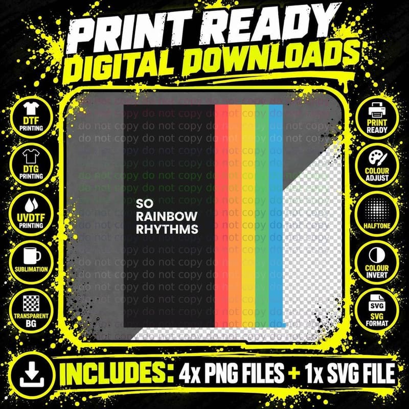 Peep Show So Rainbow Rhythms Classic T-Shirt Png SVG Digital Bundle