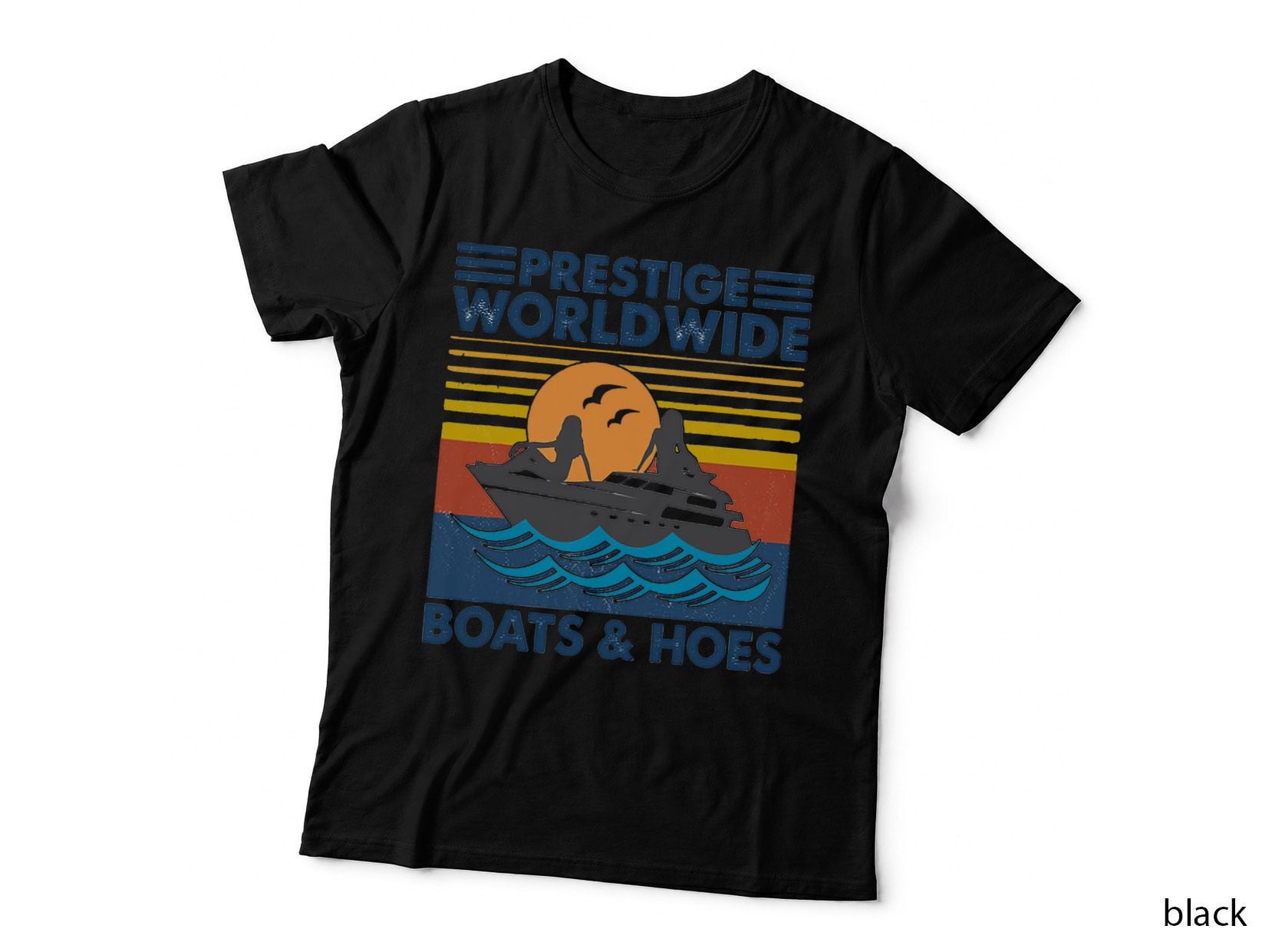 Prestige Worldwide Boats and Hoes Retro Vintage T-Shirt