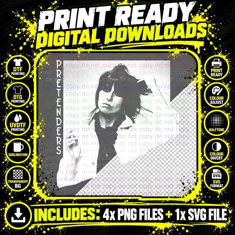Pretenders - Retro Portrait Essential T-Shirt Png SVG Digital Bundle