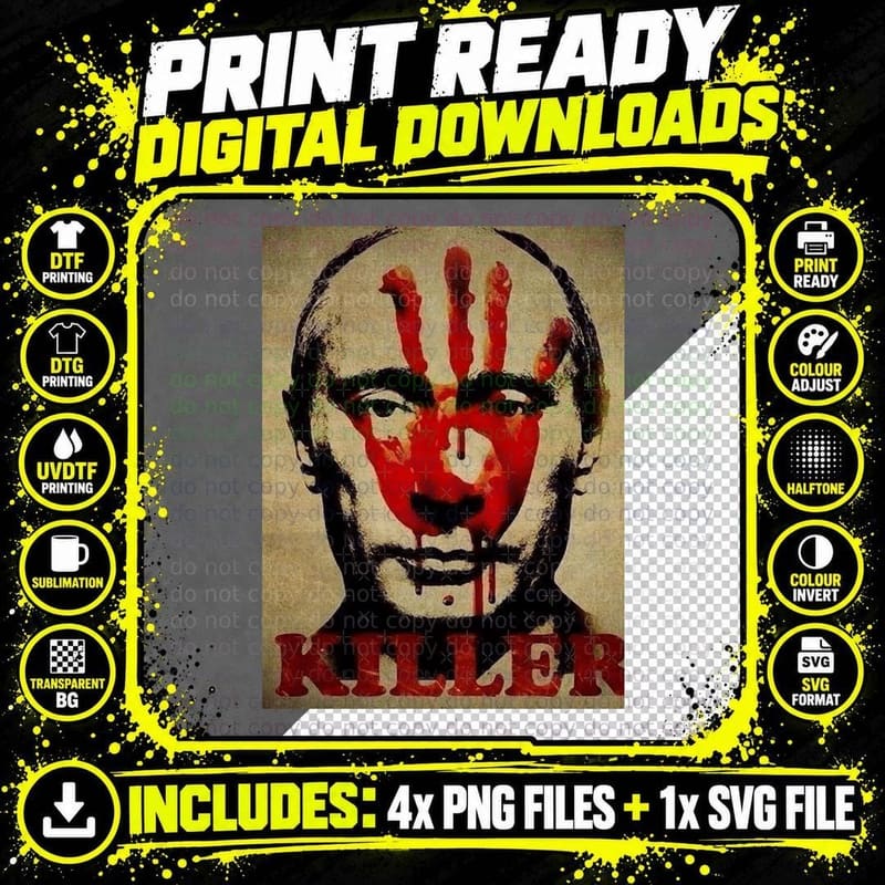 Putin Killer Classic T-Shirt Png SVG Digital Bundle
