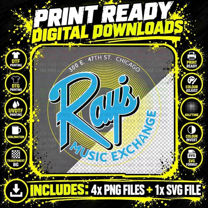 Ray's Music Exchange - Blue Variant, Band Merch Png SVG Digital Bundle