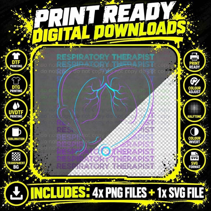 Respiratory Therapist Respiratory Therapy Retro T-Shirt Png SVG Digital Bundle