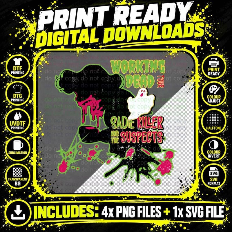 Sadie Killer and the Suspects - Distressed 1 T-Shirt Png SVG Digital Bundle