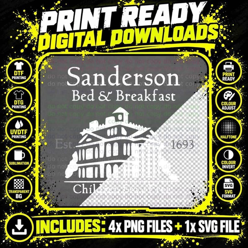 Sanderson Bed & Breakfast Classic T-Shirt Png SVG Digital Bundle