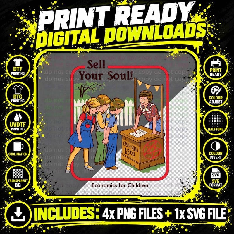 Sell Your Soul Classic T-Shirt Png SVG Digital Bundle