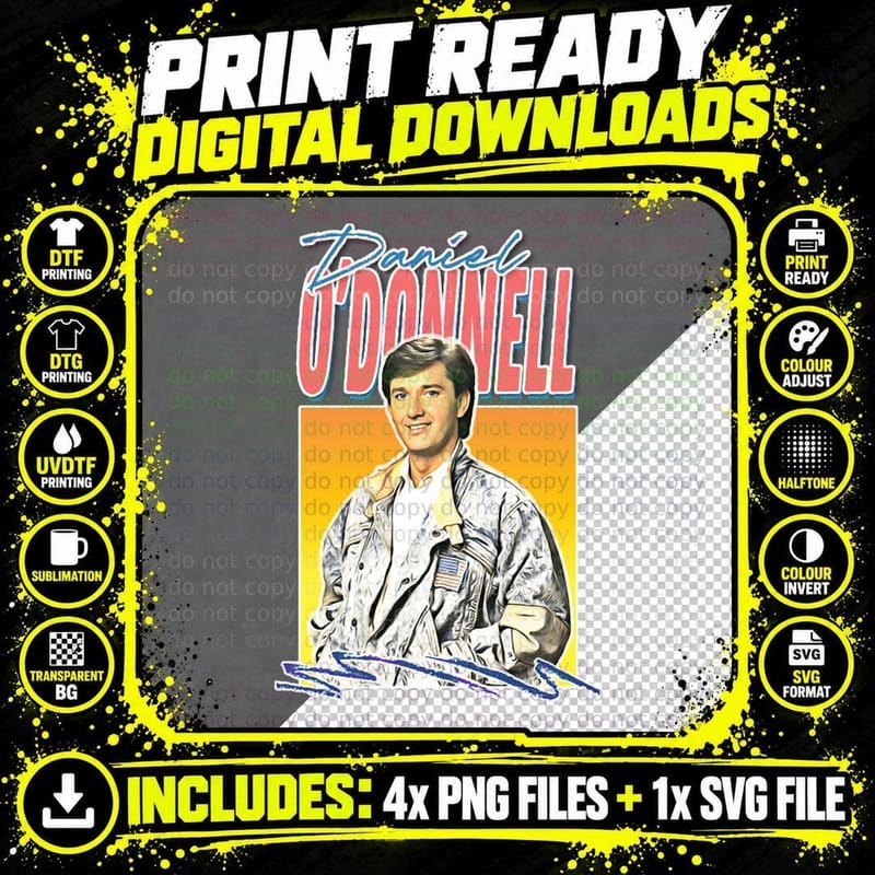 Sexy Daniel O'donnell Retro 80s Fan Gift Design Png SVG Digital Bundle