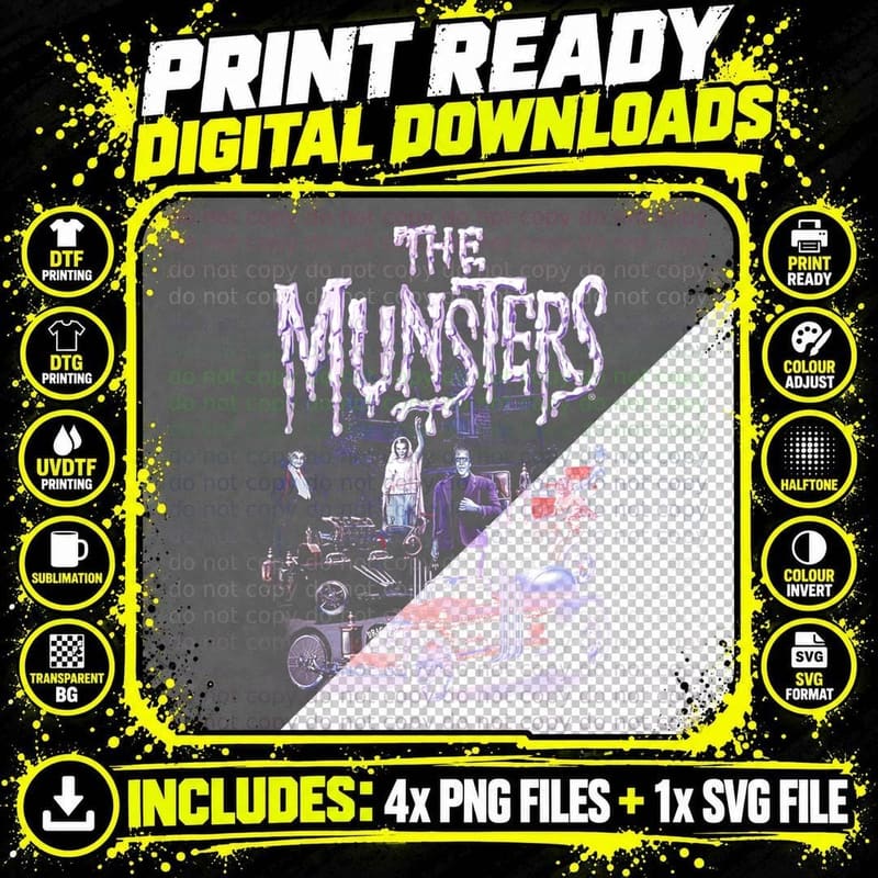 The Munsters Retro T-Shirt Png SVG Digital Bundle