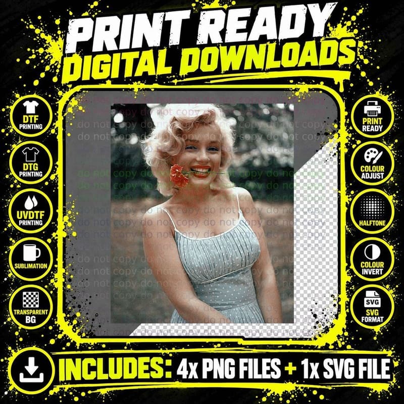 Vintage Marilyn Monroe Photography 1 T-Shirt Png SVG Digital Bundle