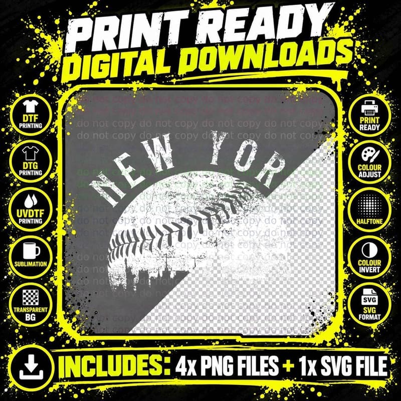 Vintage New York NY Skyline Apparel T-Shirt Png SVG Digital Bundle