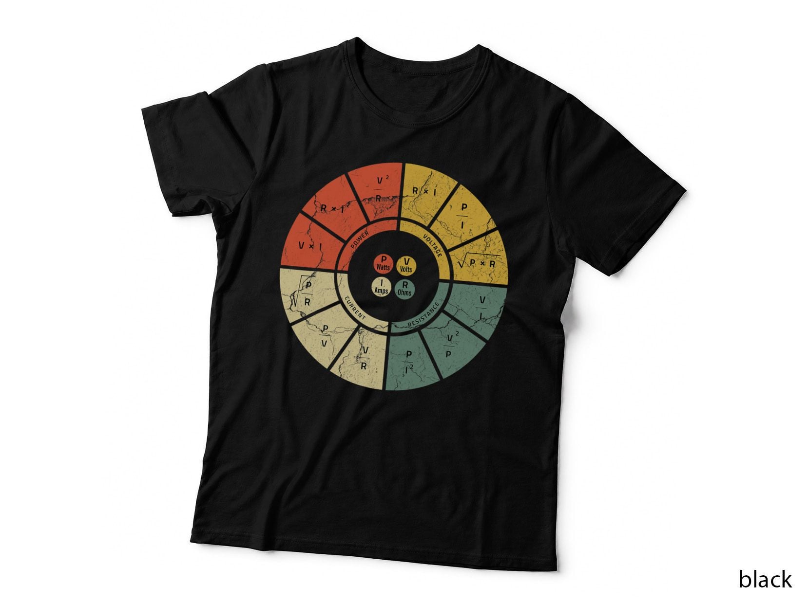 Vintage Ohms Law Diagram Electrical Electronics Engineer T-Shirt