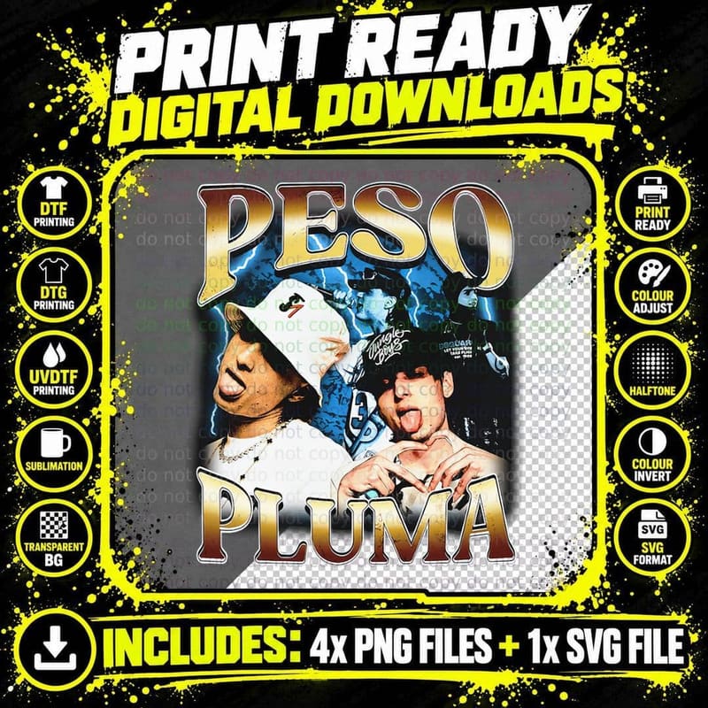 Vintage Peso Pluma T-Shirt Png SVG Digital Bundle
