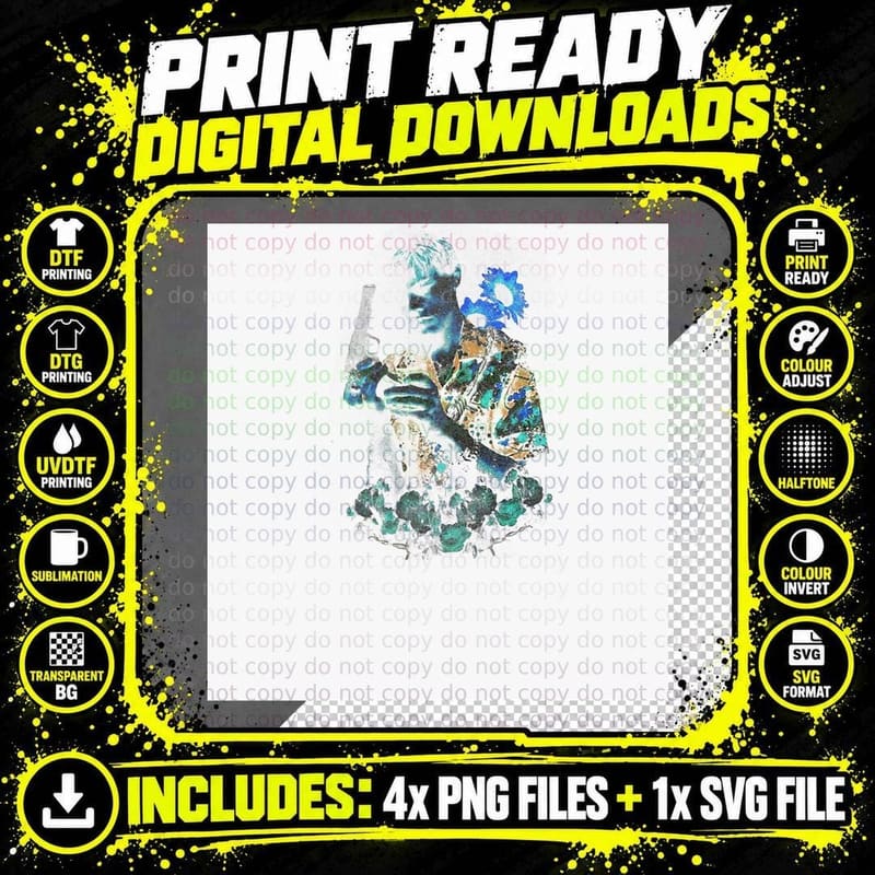 Vintage Style Leonardo Dicaprio Graphic T-Shirt Png SVG Digital Bundle