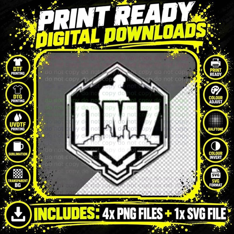 Warzone DMZ Classic T-Shirt Png SVG Digital Bundle