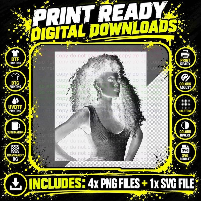 Whitney Houston Printed Classic 1 T-Shirt Png SVG Digital Bundle