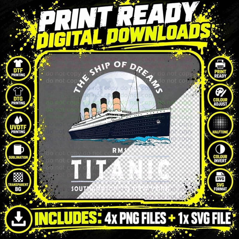 A 1912 Vintage Titanic Voyage Ship Cruise Gift for Son Png SVG Digital Bundle