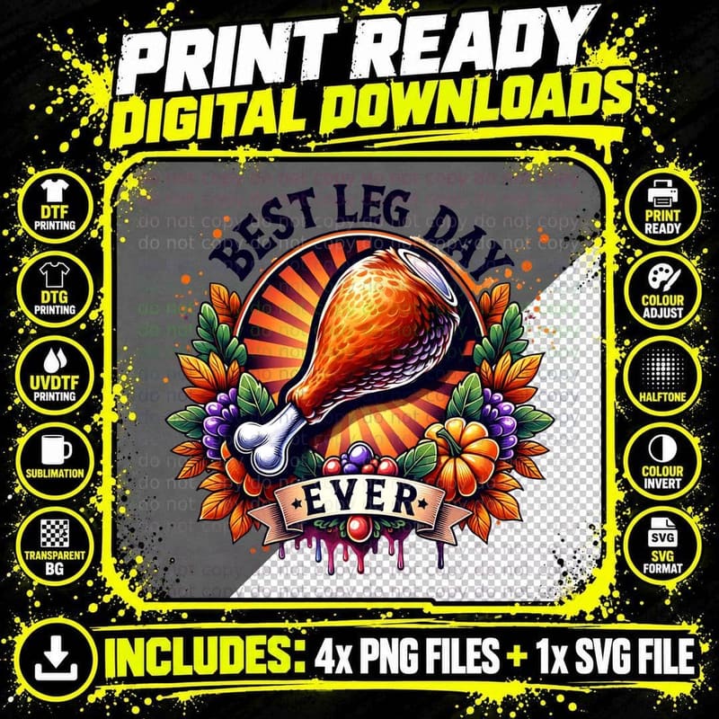 Best Leg Day Ever Shirt, Retro Vintage, for Men Women Png SVG Digital Bundle