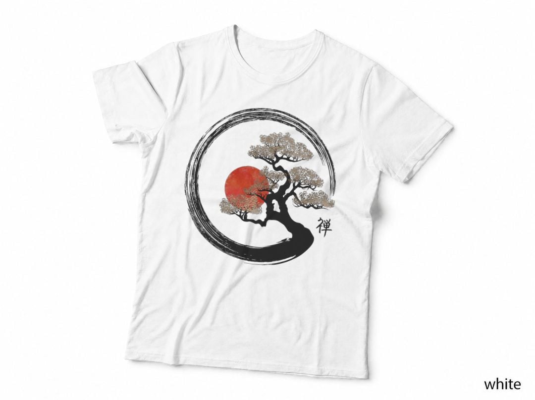 Bonsai Tree Japanese Calligraphy Zen Bonsai Vintage T-Shirt