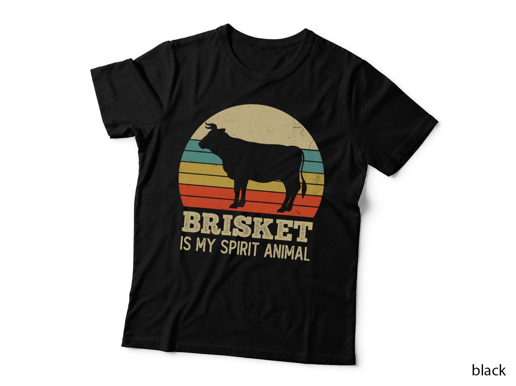 Brisket Is My Spirit Animal, Beef Steak, Carnivore, Retro Ox T-Shirt