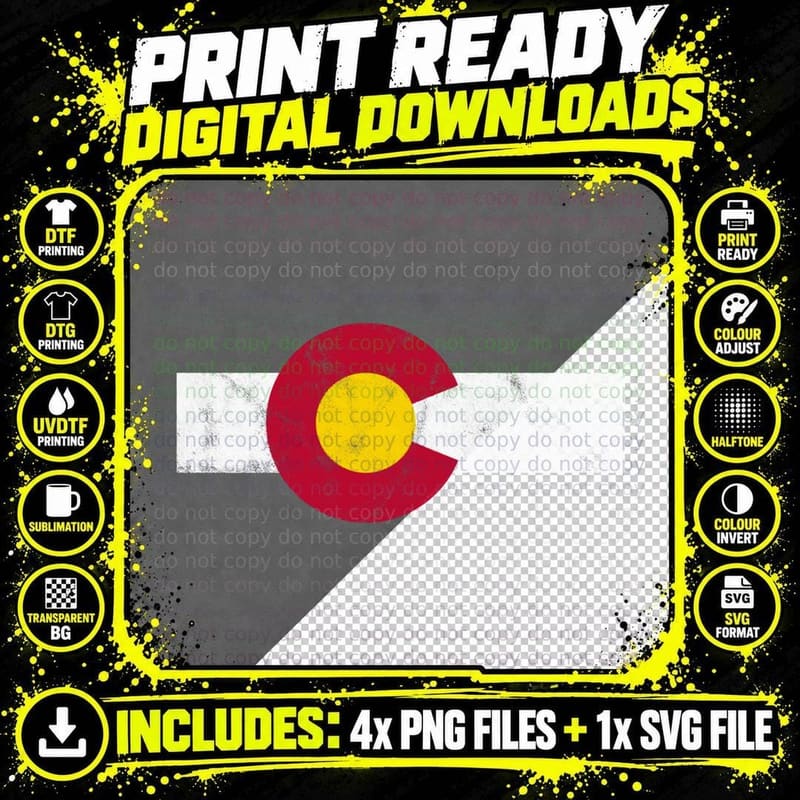 Colorado Flag Hoodie Vintage Distressed, Throwback Png SVG Digital Bundle