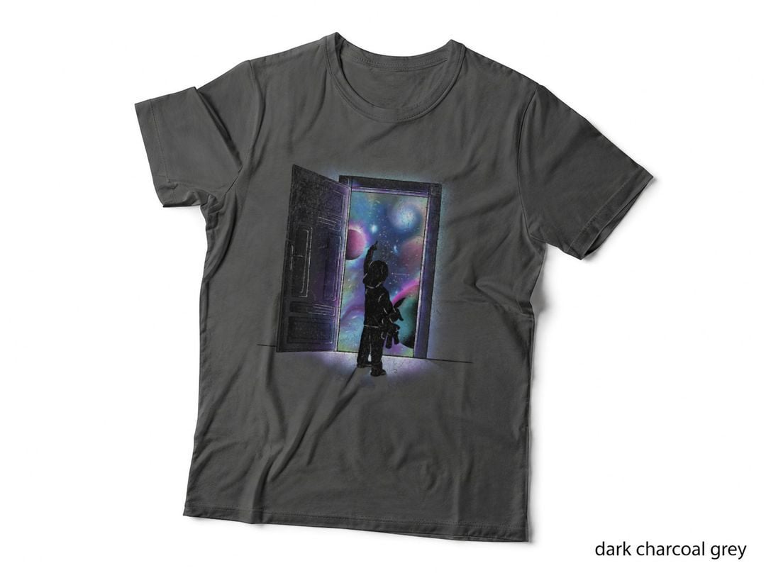 Cosmic Door Trippy Door Outer Space Astronomy Cool Retro T-Shirt