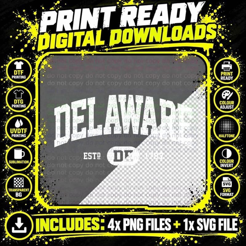 Delaware Retro Vintage Delaware Hoodie Gifts Png SVG Digital Bundle