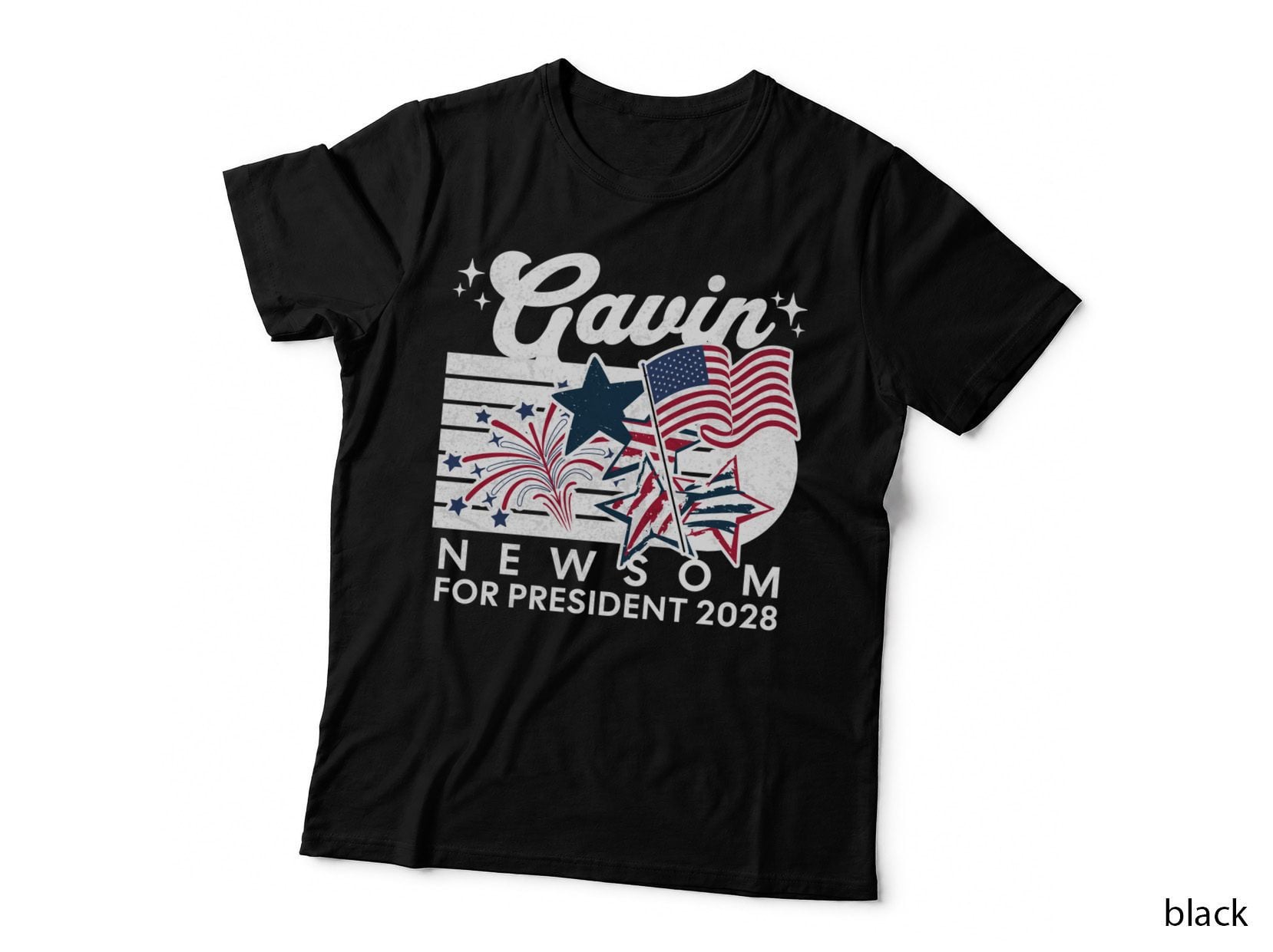 Gavin Newsom 2028 for President Vintage US Flag Democrat Gift T-Shirt