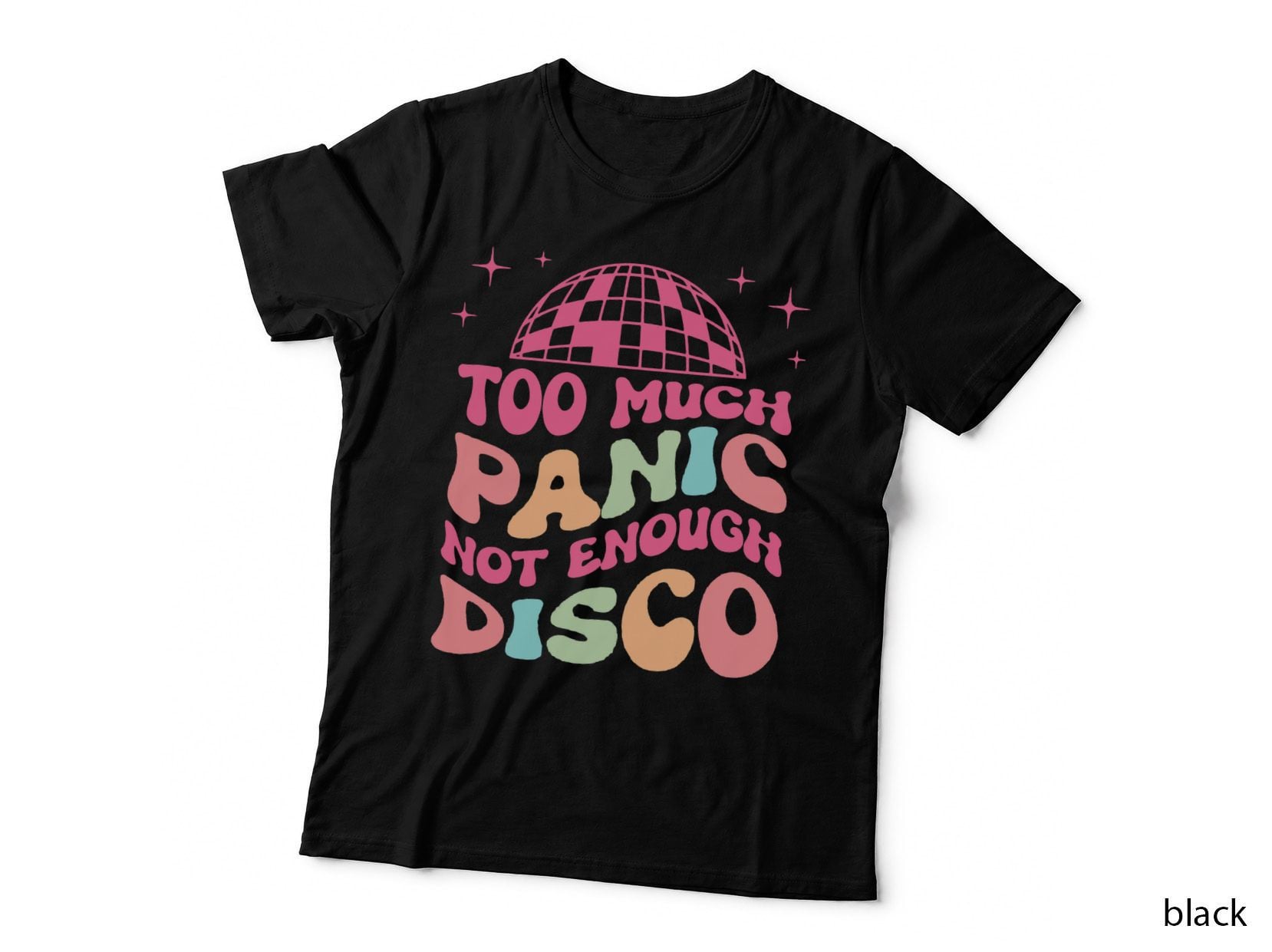 Groovy Retro Too Much Panic Not Enough Disco, Anxiety T-Shirt