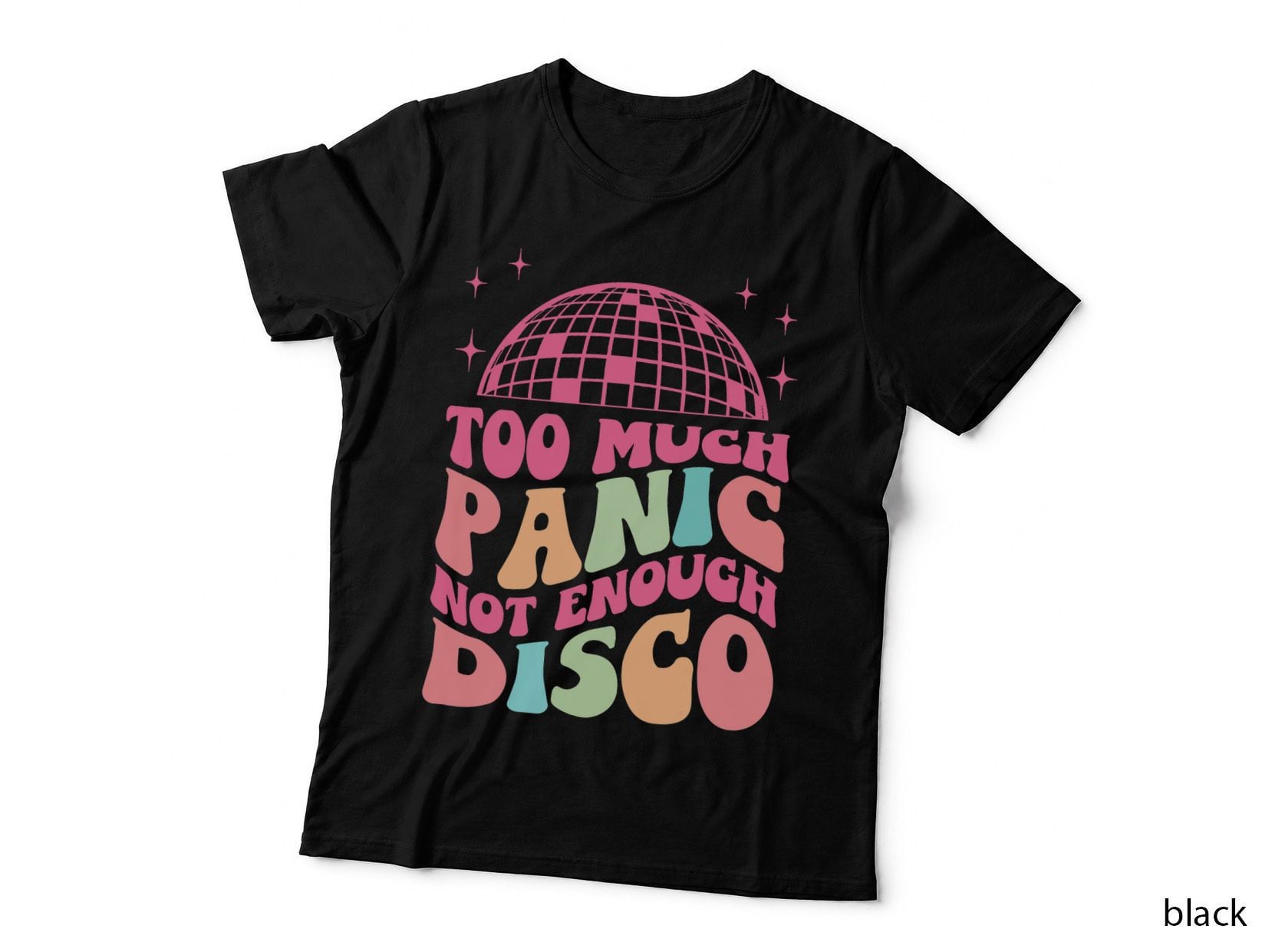 Groovy Retro Too Much Panic Not Enough Disco, Anxietys T-Shirt