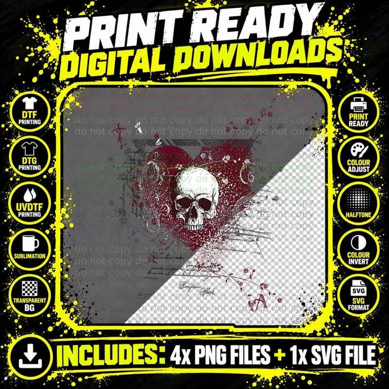 Hello Darkness My Old Friend Skull Flower Vintage T-Shirt Png SVG Digital Bundle