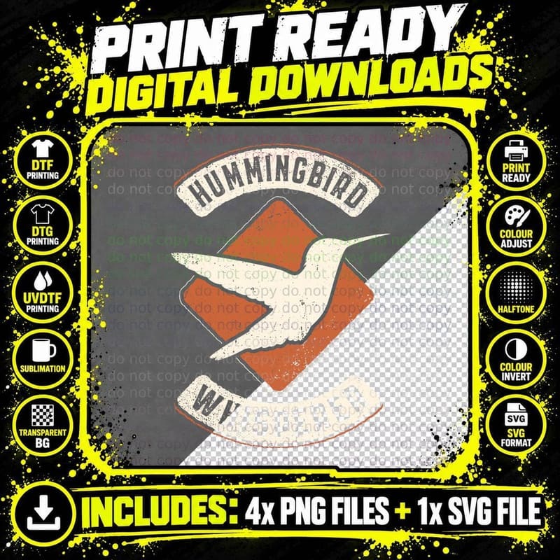 Hummingbird Whisperer Vintage Classic Retro Animal Love Png SVG Digital Bundle