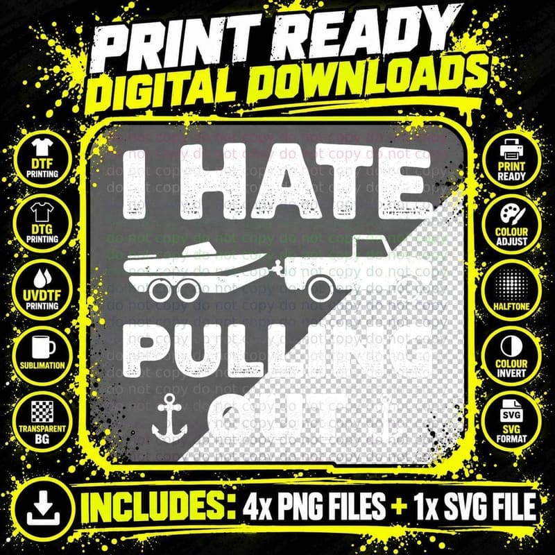 I Hate Pulling Out Retro Boating Boat Captain T-Shirt Png SVG Digital Bundle