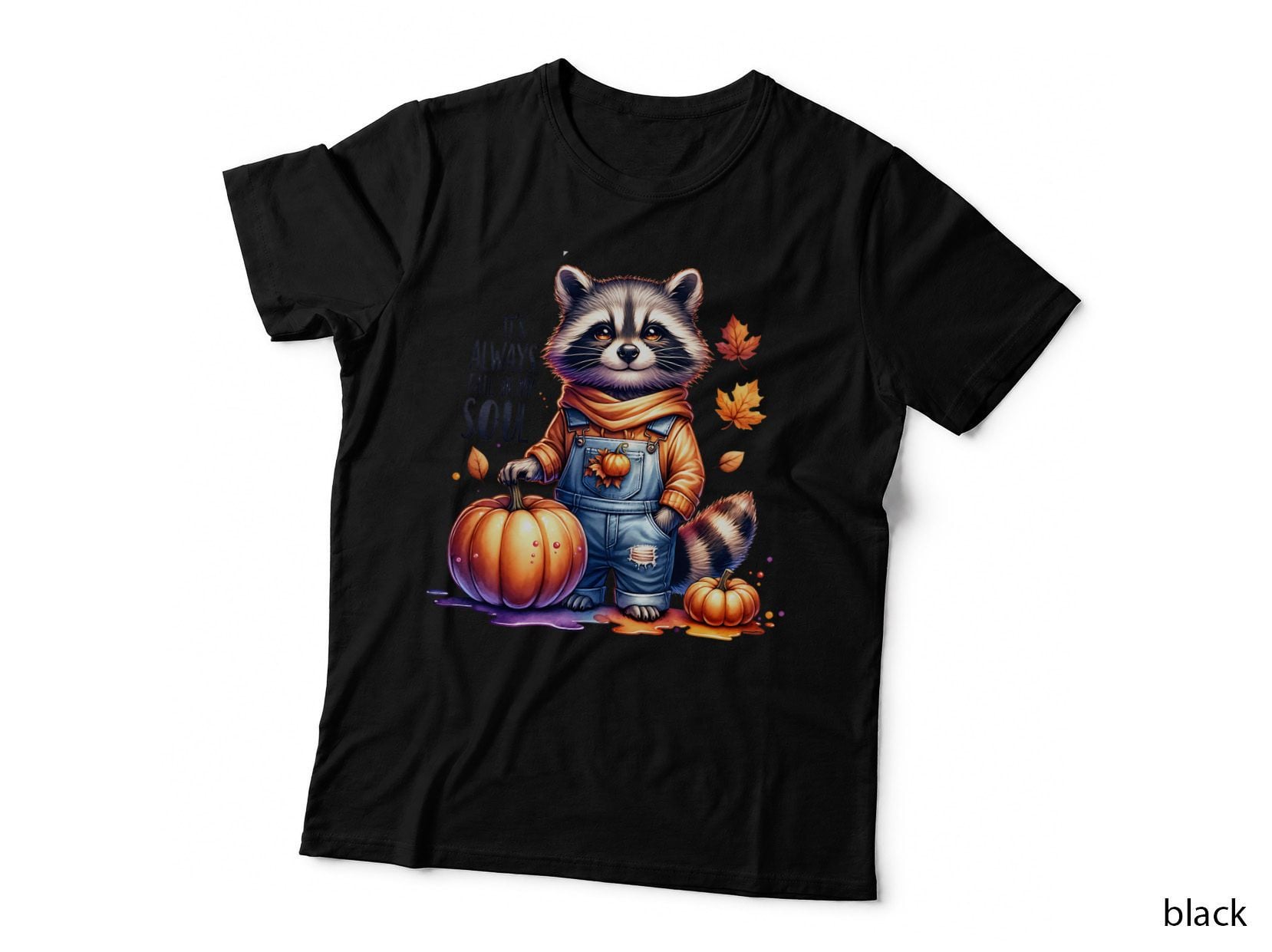 Its Always Fall in My Soul Raccoon Watercolor, Retro Vintage, Gift T-Shirt
