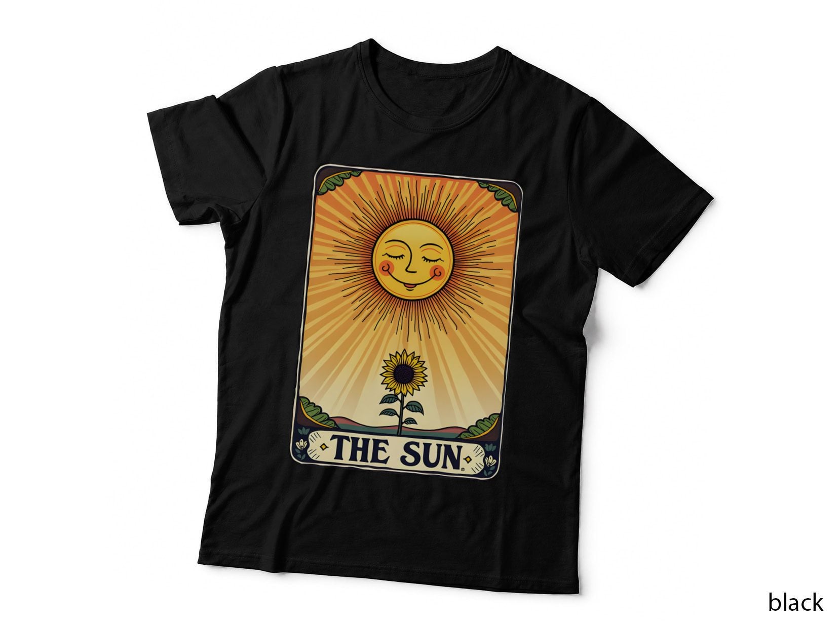 Joyful Retro Sun Tarot Card Design Shirt, Celestial Optimism Aesthetic Gift Tee