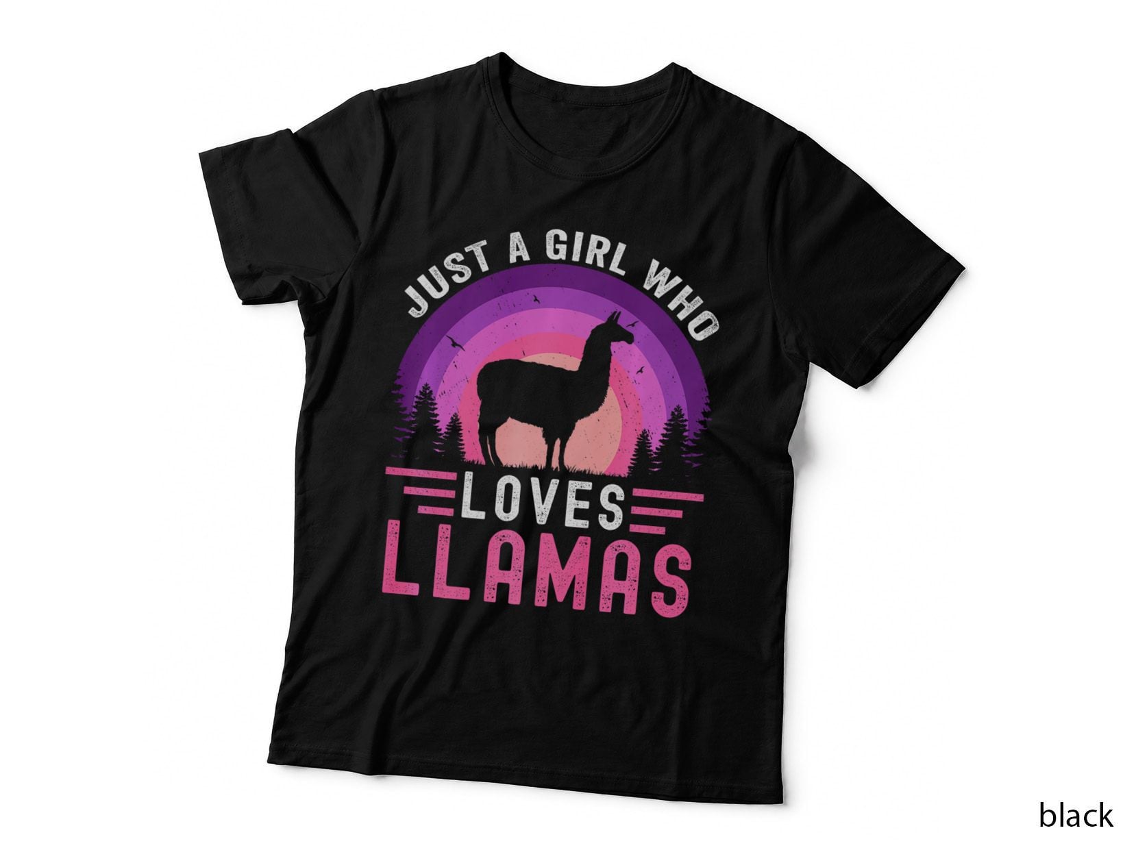 Just a Girl Who Loves Llamas Retro Vintage Alpaca Llama, Retro T-Shirt