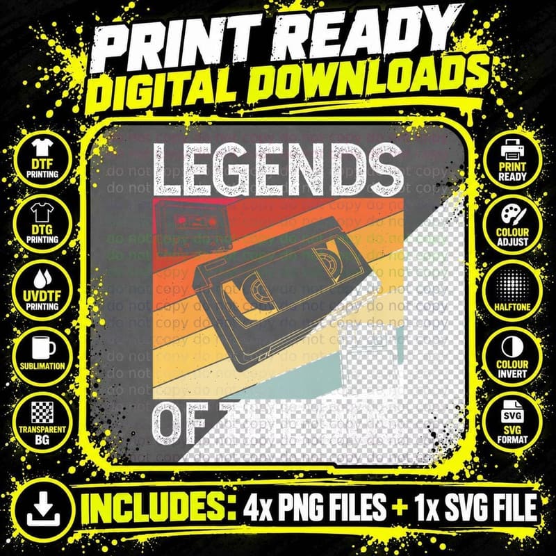 Legends of the 90s Vintage Retro Music Club Disco Png SVG Digital Bundle