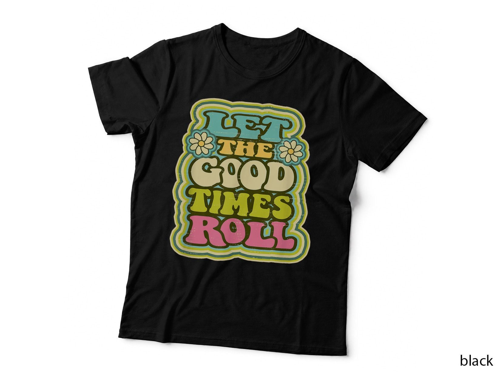 Let the Good Times Roll Disco Era 1970s Retro Distressed T-Shirt