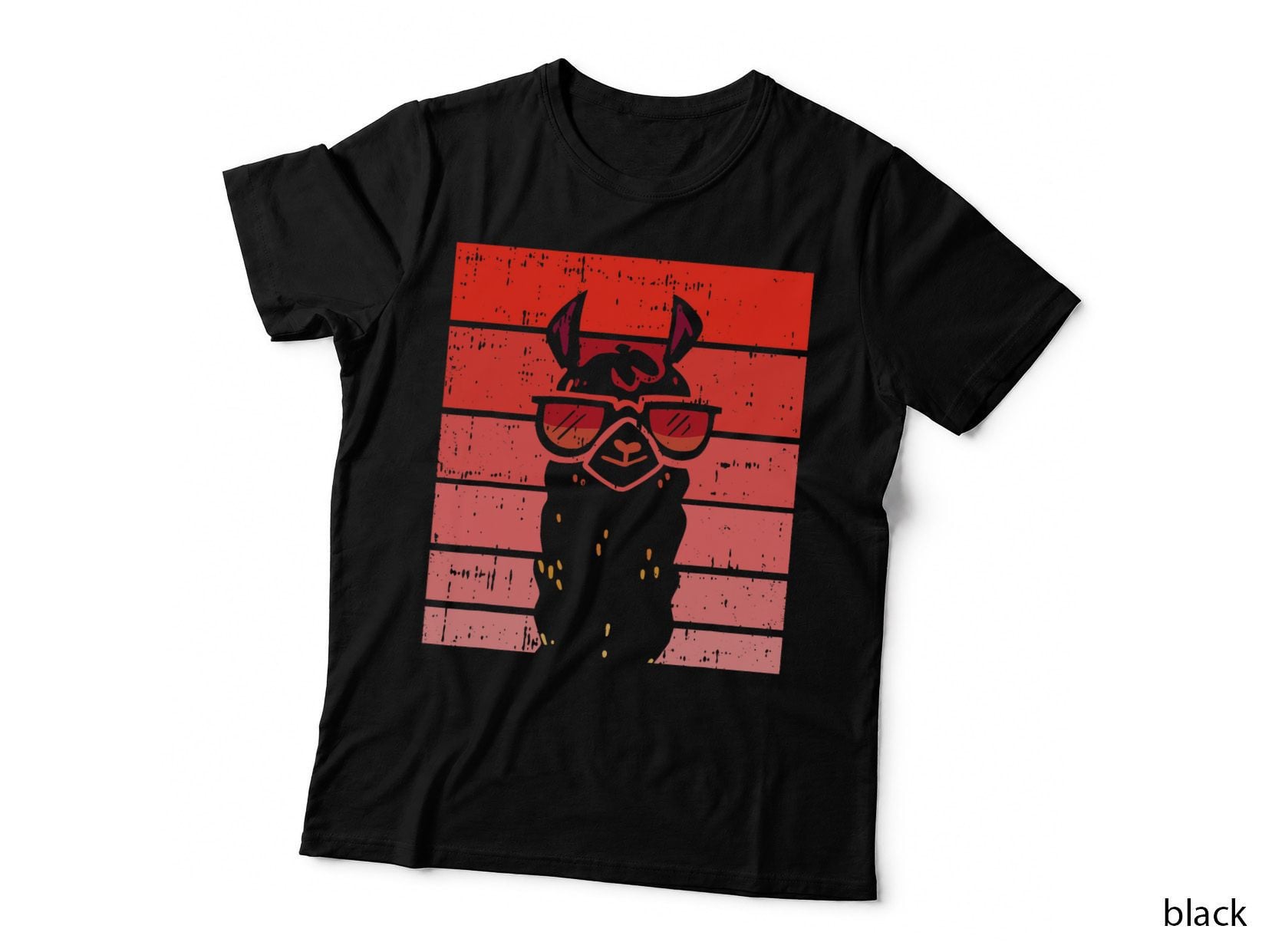 Llama Sunglasses Valentines Day Retro Alpaca Animal Love T-Shirt