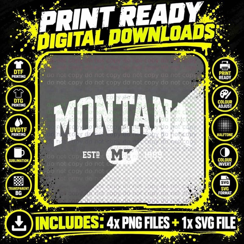 Montana Retro Vintage Montana Hoodie Gifts MT Png SVG Digital Bundle